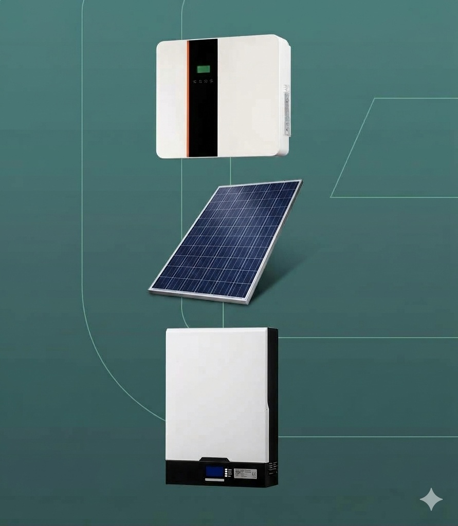 KIT MP1 (ES4890W - Batería LV Litio 51.2V 90AH (PARED) 4KL1 - Inversor híbrido EasyCharge 4Kw monofásico Trina Solar Vertex S+ Doble Vidrio tipo N i-TOPCon 455W X 4)
