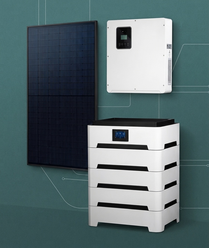 KIT TP1 (ES19260T - Batería HV Litio 192V 60AH (APILABLE) 8KH3 - Inversor híbrido EasyCharge 8Kw trifásico Trina Solar Vertex S+ Doble Vidrio tipo N i-TOPCon 455W X 8)