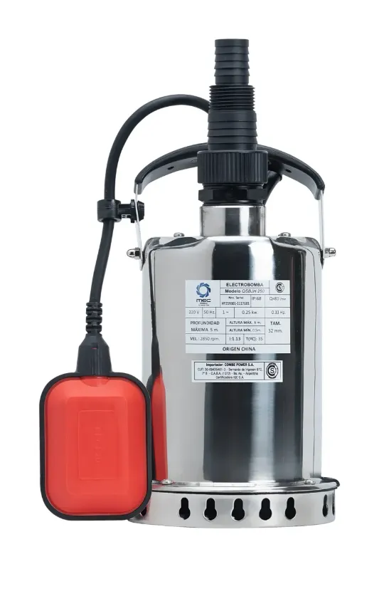 LÍNEA QSBJH SUMERGIBLES PORTATILES QSBJH 250 INOX. 220V 0,33HP COD:1002201